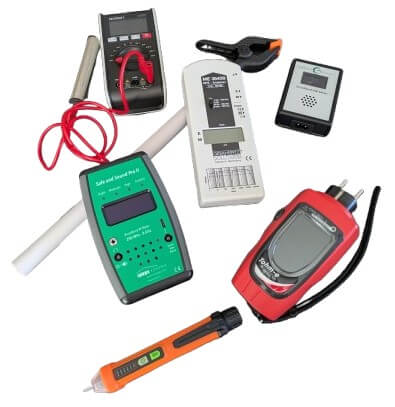 Sélection d’appareils professionnels de détection et de mesure utilisés en géobiologie.
